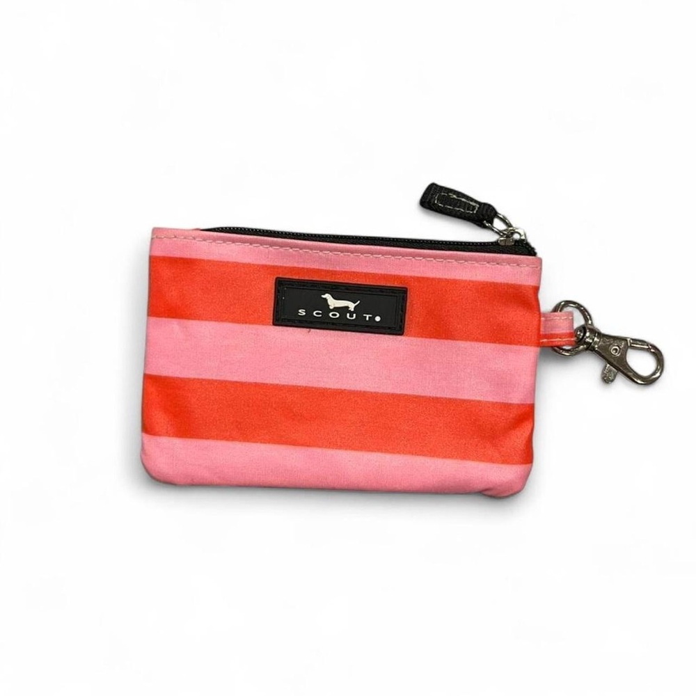 Scout Pink and Red Striped Accessory Pouch
